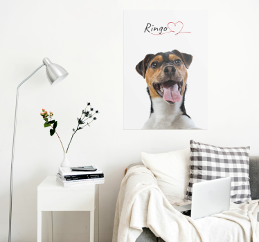 Cartel de pared de amor de perro personalizado - TenVinilo
