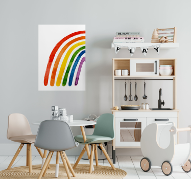 Cartel del arco iris de la acuarela - TenVinilo