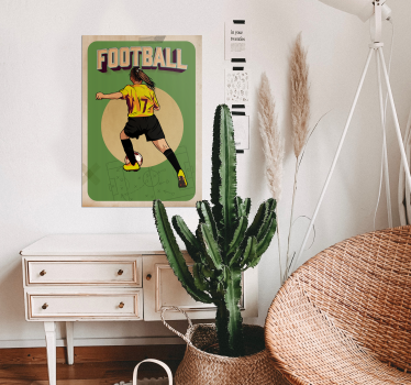 Cartel retro de fútbol femenino - TenVinilo