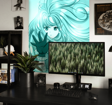 Lindo cartel de chica anime - TenVinilo