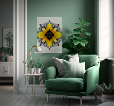 Mandala floral pósters zen - TenVinilo