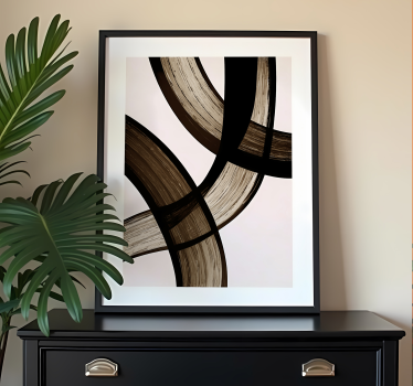 Poster abstracto curvas negras - TenVinilo