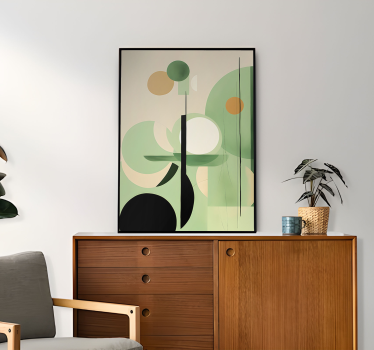 Poster abstracto figuras verdes - TenVinilo