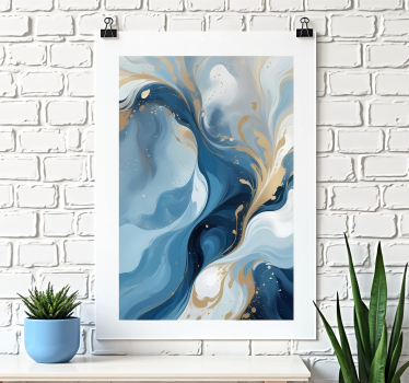 Poster abstracto laguna azul - TenVinilo