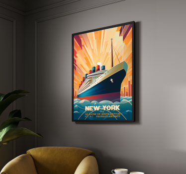 Poster Art Déco nuevo barco de trabajo - TenVinilo