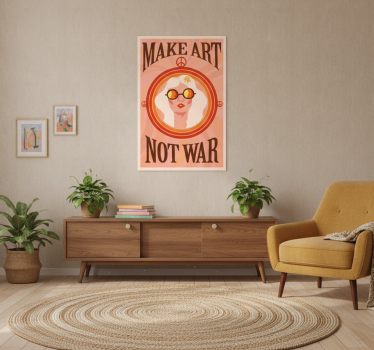 Poster con frases haz arte no guerra - TenVinilo
