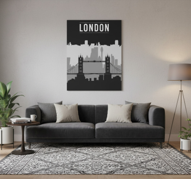 Poster con frases horizonte de londres en blanco y negro - TenVinilo