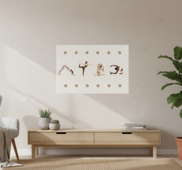 Poster con frases secuencia de posturas de yoga - TenVinilo