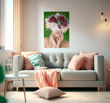 Poster flores mujer floral - TenVinilo