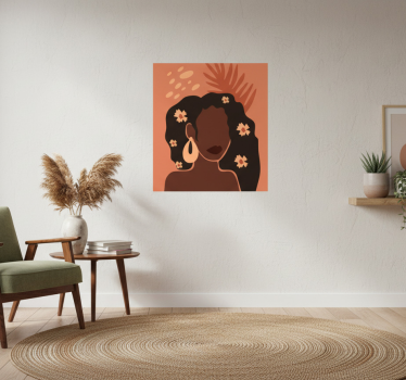 Poster flores mujer abstracta estética - TenVinilo