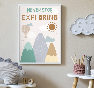 Poster dormitorio infantil nunca dejes de explorar - TenVinilo