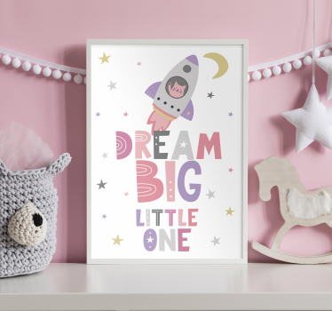Poster dormitorio infantil sueña en grande pequeño - TenVinilo