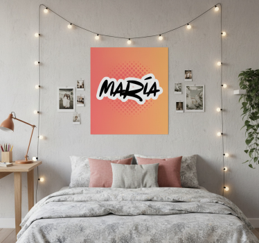 Poster habitación juvenil arte con nombre personalizado - TenVinilo