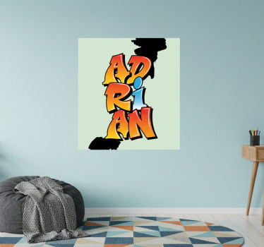 Poster habitación juvenil arte del nombre colorido - TenVinilo