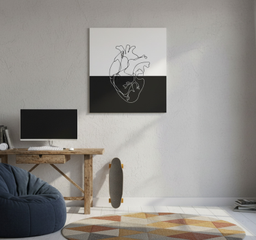 Poster habitación juvenil dibujo lineal corazón geométrico - TenVinilo