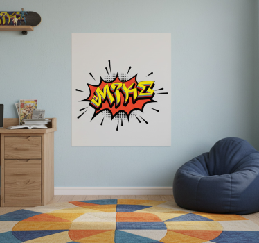 Poster habitación juvenil estilo letras de cómic - TenVinilo