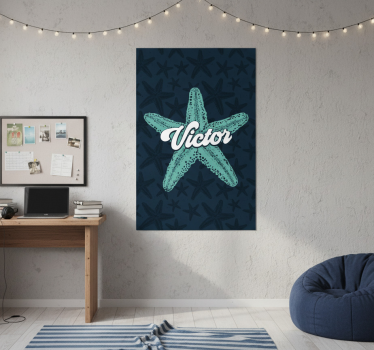 Poster habitación juvenil estrella de mar con nombre - TenVinilo