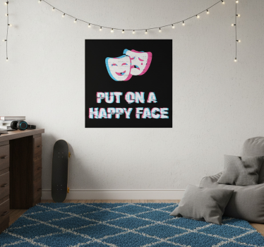 Poster habitación juvenil expresión cara feliz - TenVinilo