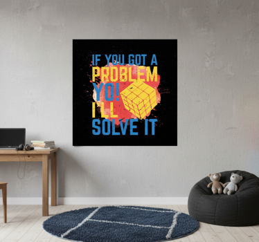 Poster habitación juvenil la vida es un cubo rubik - TenVinilo