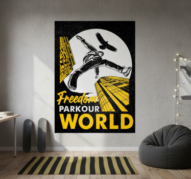 Poster habitación juvenil parkour mundo - TenVinilo