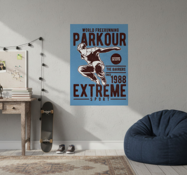 Poster habitación juvenil parkour vintage - TenVinilo