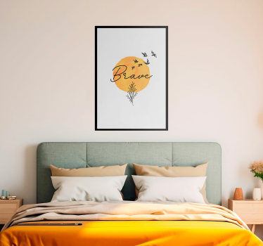 Poster dormitorio matrimonio palabra valiente - TenVinilo