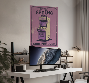 Poster habitación juvenil club de juegos retro - TenVinilo
