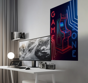 Poster habitación juvenil zona de juegos de neón - TenVinilo
