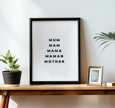 Poster salón mamá en diferentes idiomas - TenVinilo