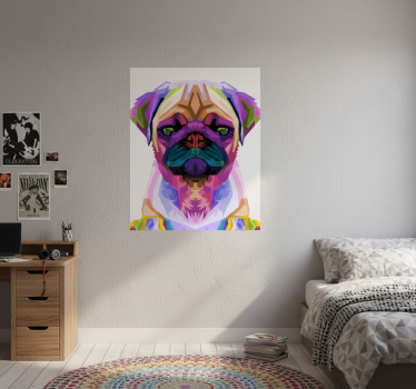 Poster salón arte pop de bulldog francés - TenVinilo