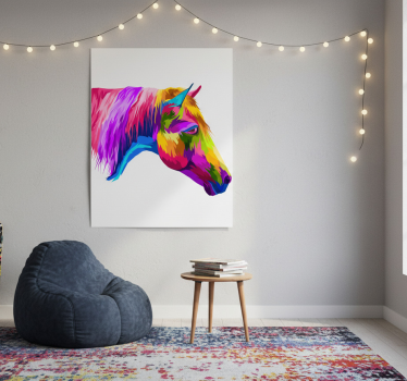 Poster salón caballos multicolores - TenVinilo