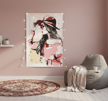 Poster salón damas con sombrero - TenVinilo
