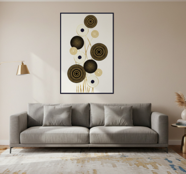 Poster salón decoración glamour de círculos - TenVinilo