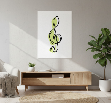 Poster salón diseño lindo de nota musical minimalista - TenVinilo