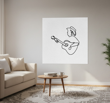 Poster salón diseño minimalista de guitarrista lindo - TenVinilo