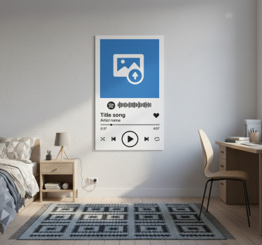 Poster salón fondo blanco tipo spotify canvas - TenVinilo