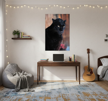 Poster salón leopardo acechando - TenVinilo