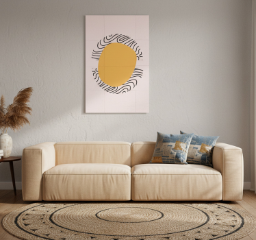 Poster salón líneas y forma amarilla - TenVinilo