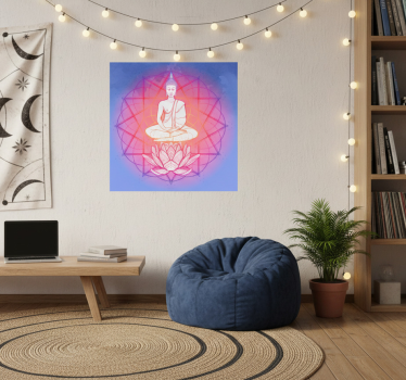 Poster salón mandala buda meditando - TenVinilo