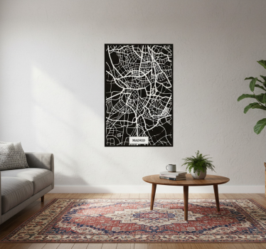 Poster salón mapa topográfico de madrid - TenVinilo