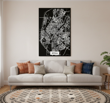 Poster salón mapa topográfico de sevilla - TenVinilo