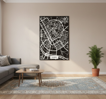 Poster salón mapa topográfico de valencia - TenVinilo