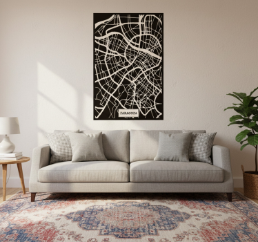 Poster salón mapa topográfico de zaragoza - TenVinilo