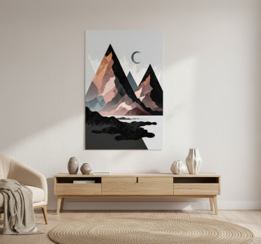 Poster salón montañas geométricas nórdicas - TenVinilo