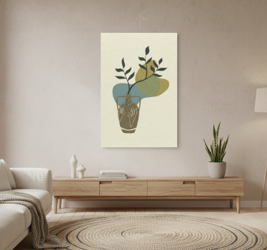 Poster salón naturaleza minimalista japandi - TenVinilo