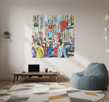 Poster salón personas modernas de nueva york - TenVinilo