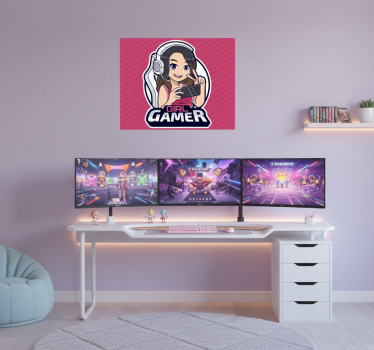 Poster videojuego chica gamer - TenVinilo