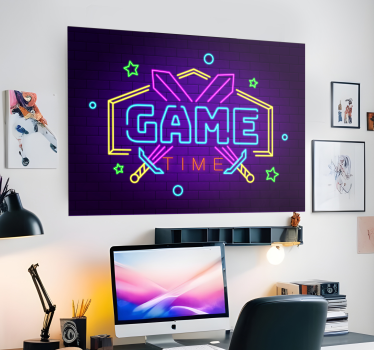 Poster videojuego efecto neón - TenVinilo