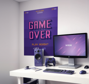 Poster videojuego game over - TenVinilo