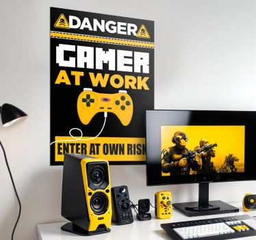 Poster videojuego jugador peligroso en el trabajo - TenVinilo